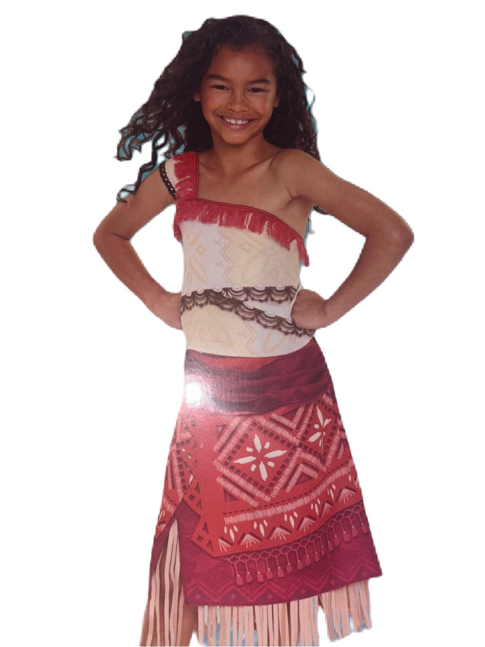 Disney Girls' 2 Piece Red and White Moana 2 Adventure Outfit Costume Size 4-6x